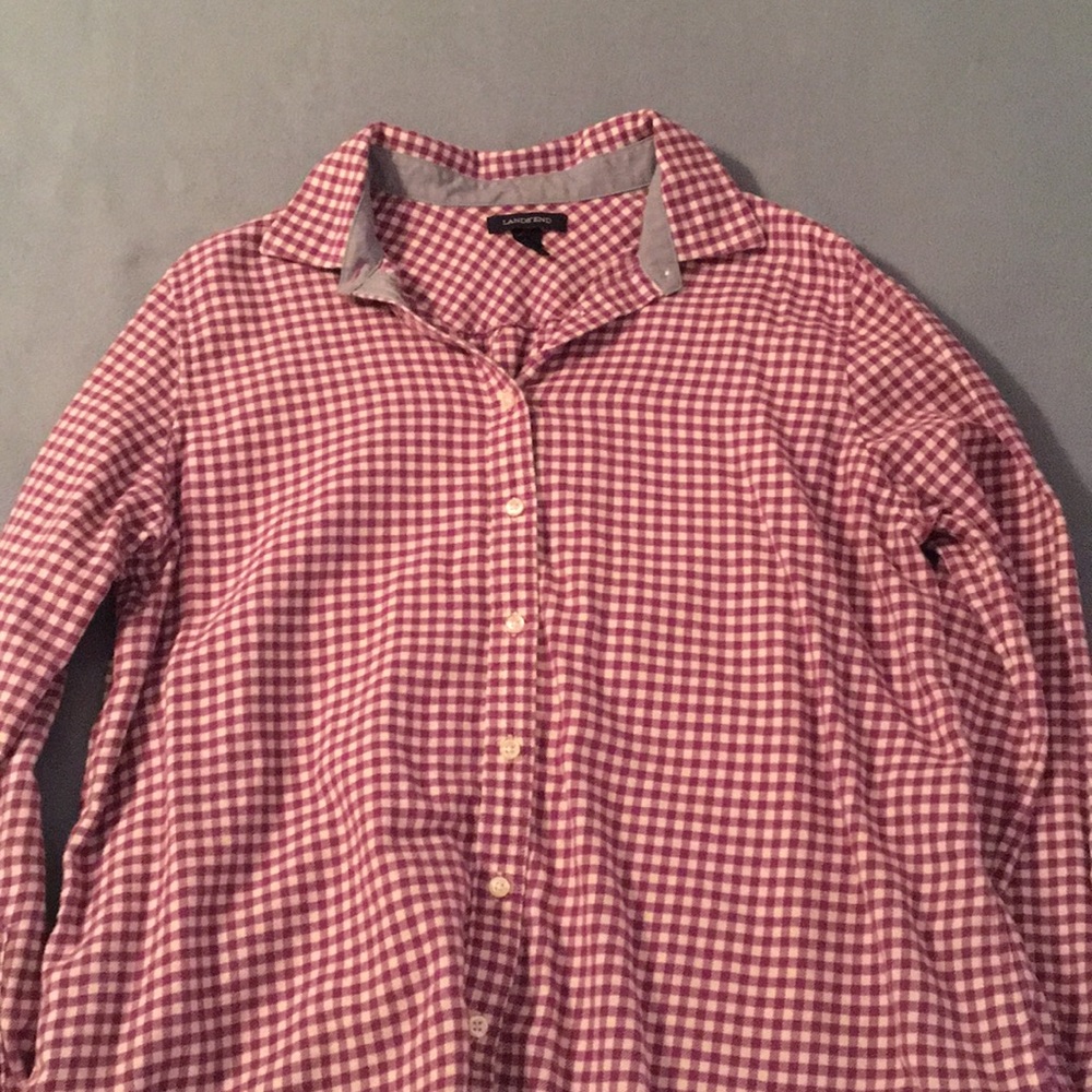 Purple checked flannel shirt